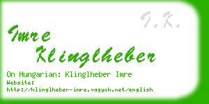 imre klinglheber business card